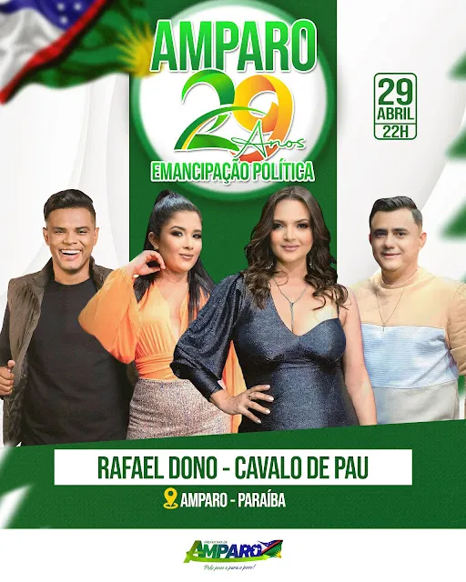 Prefeitura de Amparo Divulga atrações da Festa de 29 anos de Emancipação Política da cidade