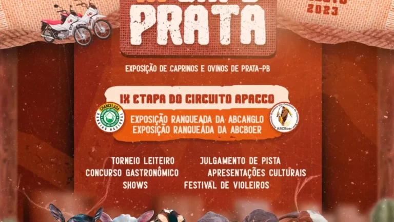 Começa nesta quarta (23) a 9ª ExpoPrata PB com R$ 80 mil em prêmios para a caprinovinocultura