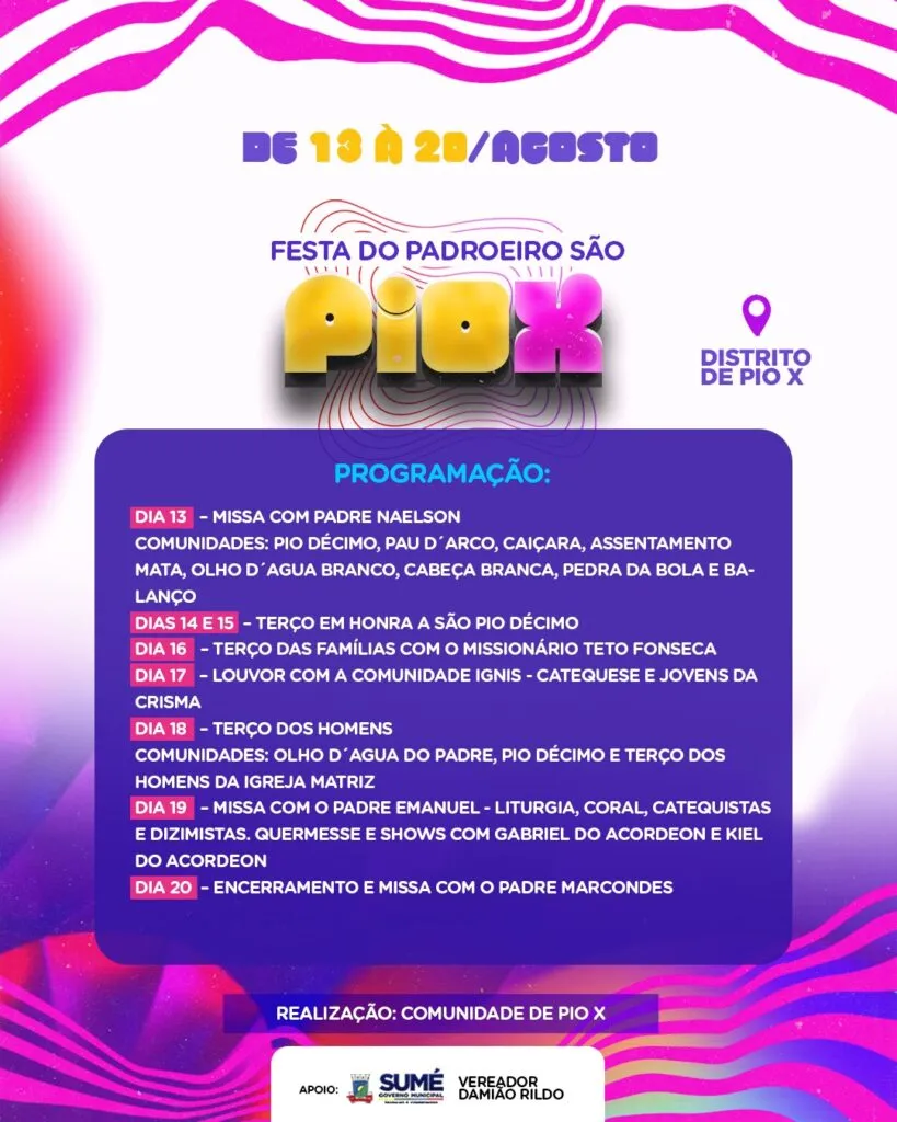 Distrito de Pio X comemora a festa do seu padroeiro em Sumé
