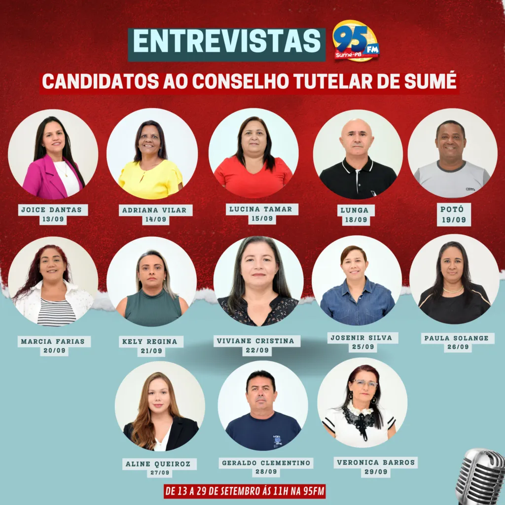 95fm inicia série de entrevistas com os candidatos ao Conselho Tutelar de Sumé nesta quarta-feira