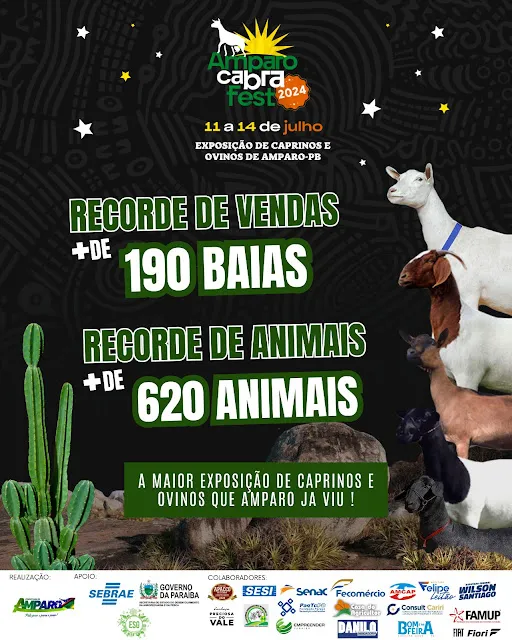VI Amparo Cabra Fest bate recorde na venda de baias e presença de animais se tornando uma das maiores exposições do circuito APACCO 2024