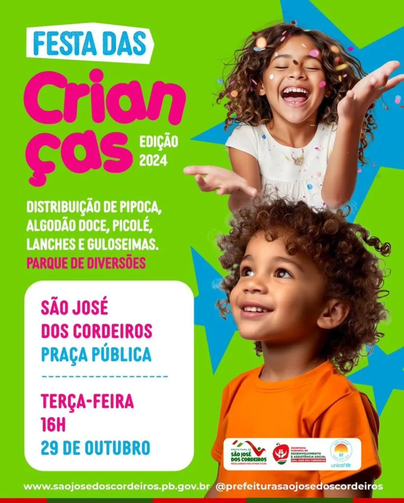 Prefeitura de Sao José dos Cordeiros anuncia Festa para as Crianças