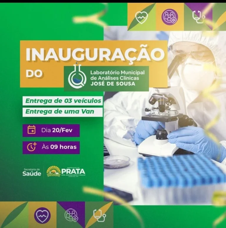 Prefeitura da Prata irá inaugurar o Laboratório Municipal e entrega novos veículos para a Saúde