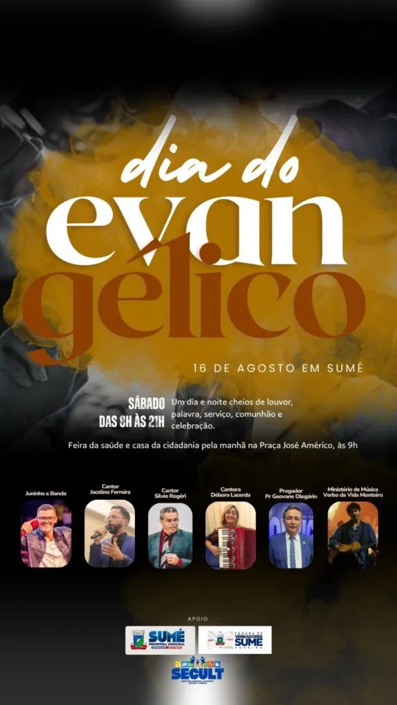 Sumé celebra o Dia do Evangélico no próximo sábado (16) com programação especial