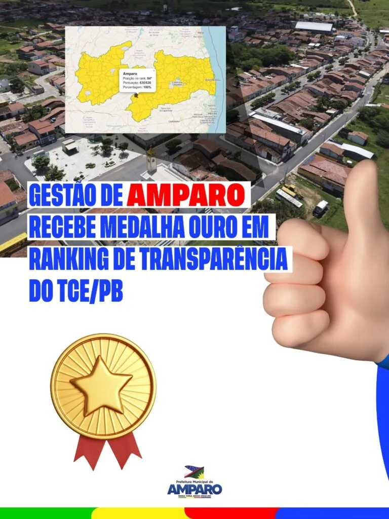 Amparo recebe Medalha de Ouro em Transparência Pública pelo TCE/PB