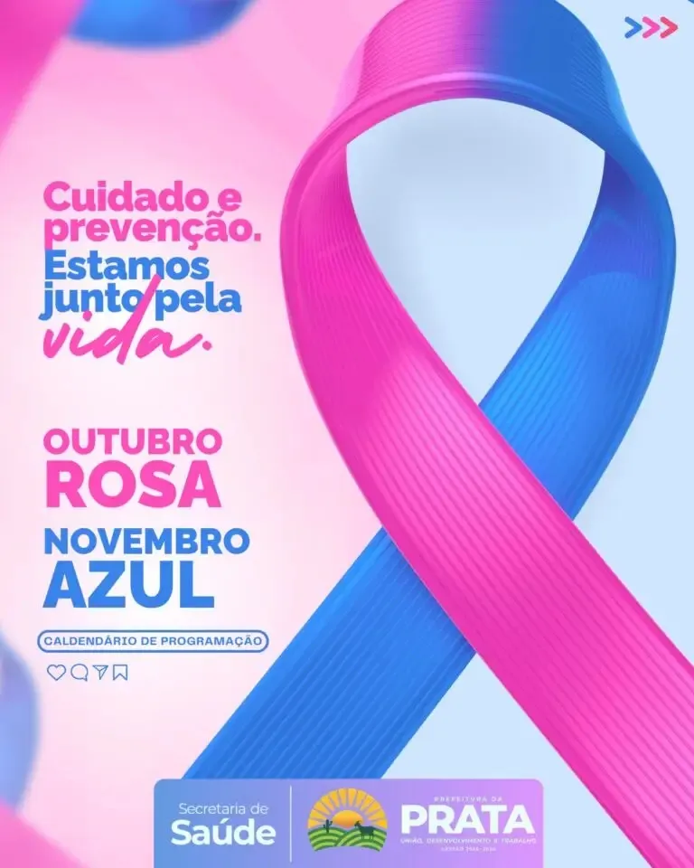 Prefeitura da Prata realizará programação especial do Outubro Rosa e Novembro Azul