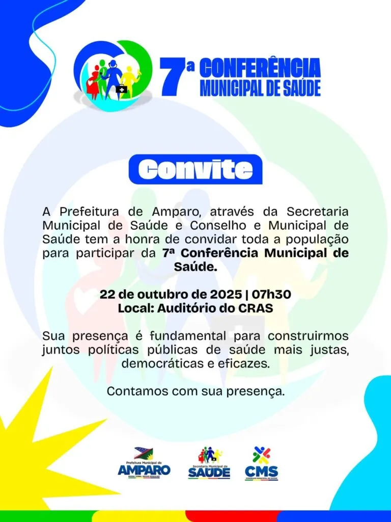 Amparo realiza a 7ª Conferência Municipal de Saúde no dia 22 de outubro