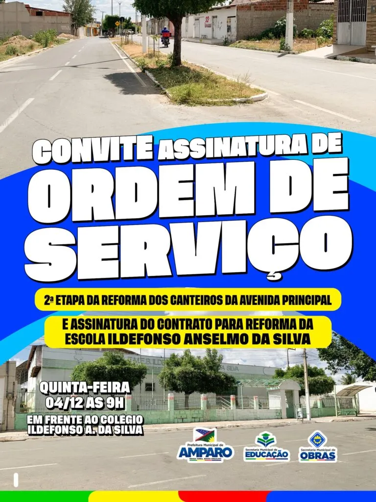 Prefeito Tarcio realizará assinatura de ordem de serviço para novas obras nesta quinta-feira em Amparo