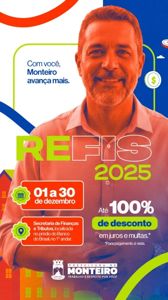 Prefeitura de Monteiro oferece renegociação de tributos municipais até dia 30 de dezembro