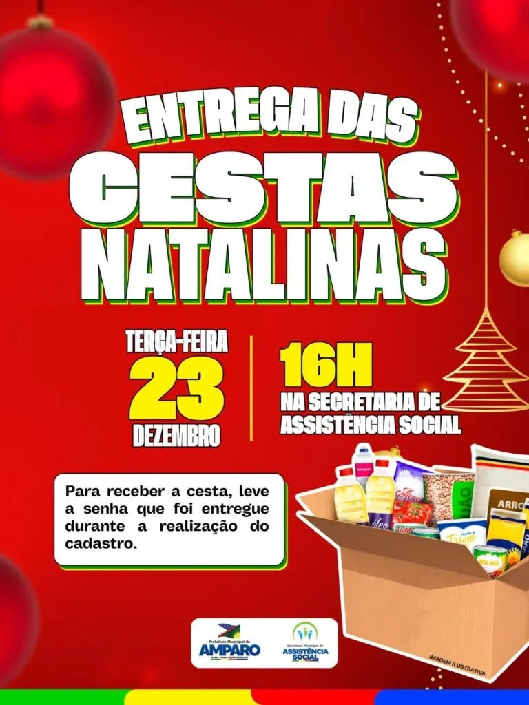 Prefeitura de Amparo realiza entrega das Cestas Natalinas nesta terça-feira (23)