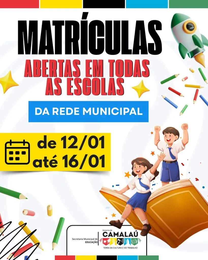 Matrículas abertas na Rede Municipal de Ensino de Camalaú