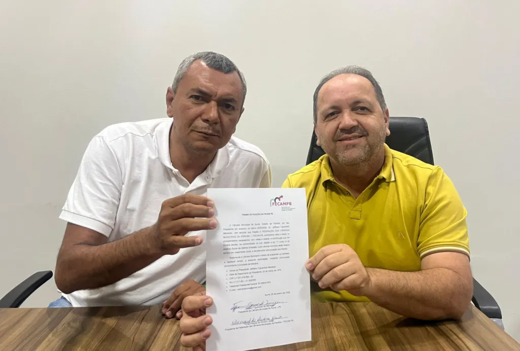 Presidente Jeffeson Menezes assina filiação da Câmara de Sumé à FECAM-PB e anuncia benefício com desconto na conta de energia