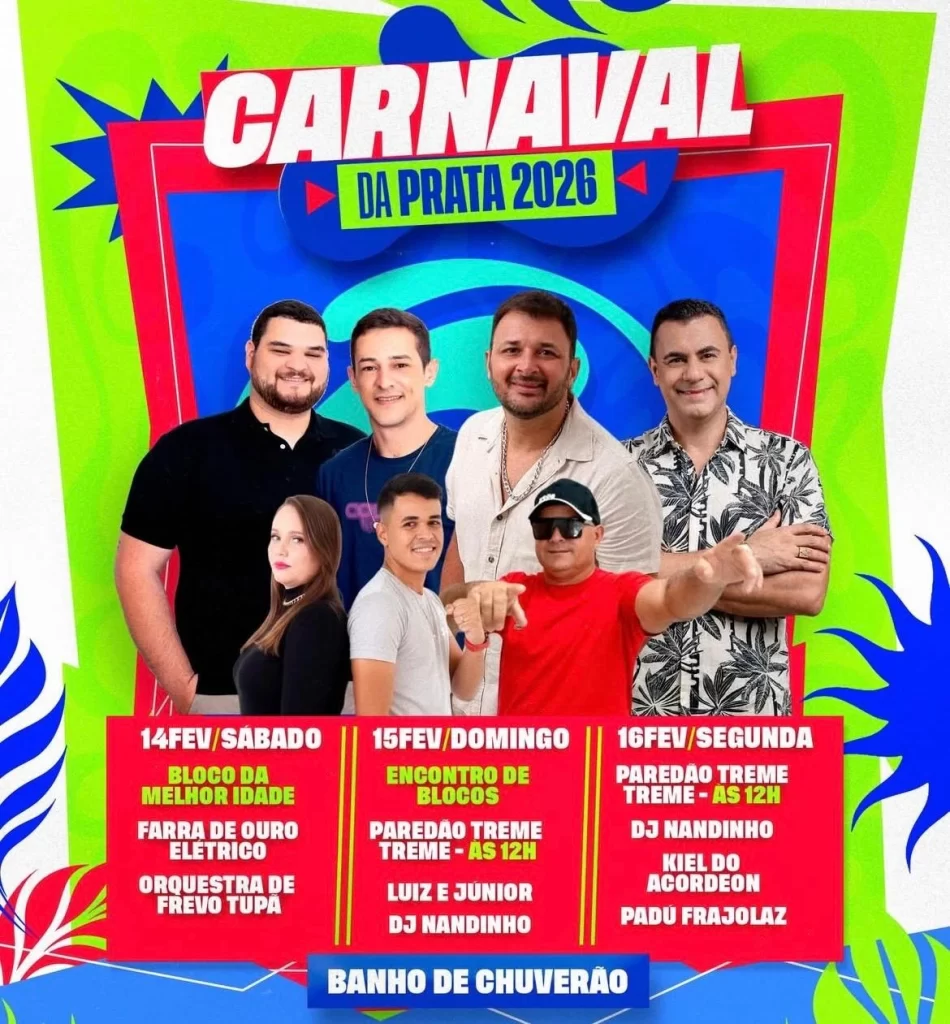 Carnaval de Prata 2026 será realizado de 14 a 16 de fevereiro com programação especial