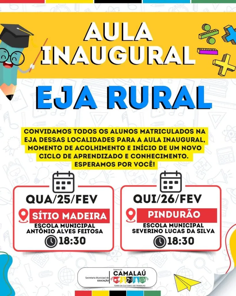 EJA Rural inicia novo ciclo letivo em Camalaú com aulas inaugurais nesta semana