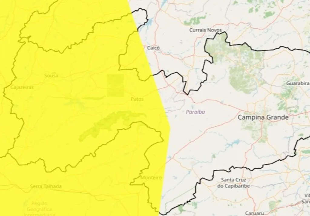 Alerta do INMET sobre seca no ar em quase todas as cidades paraibano